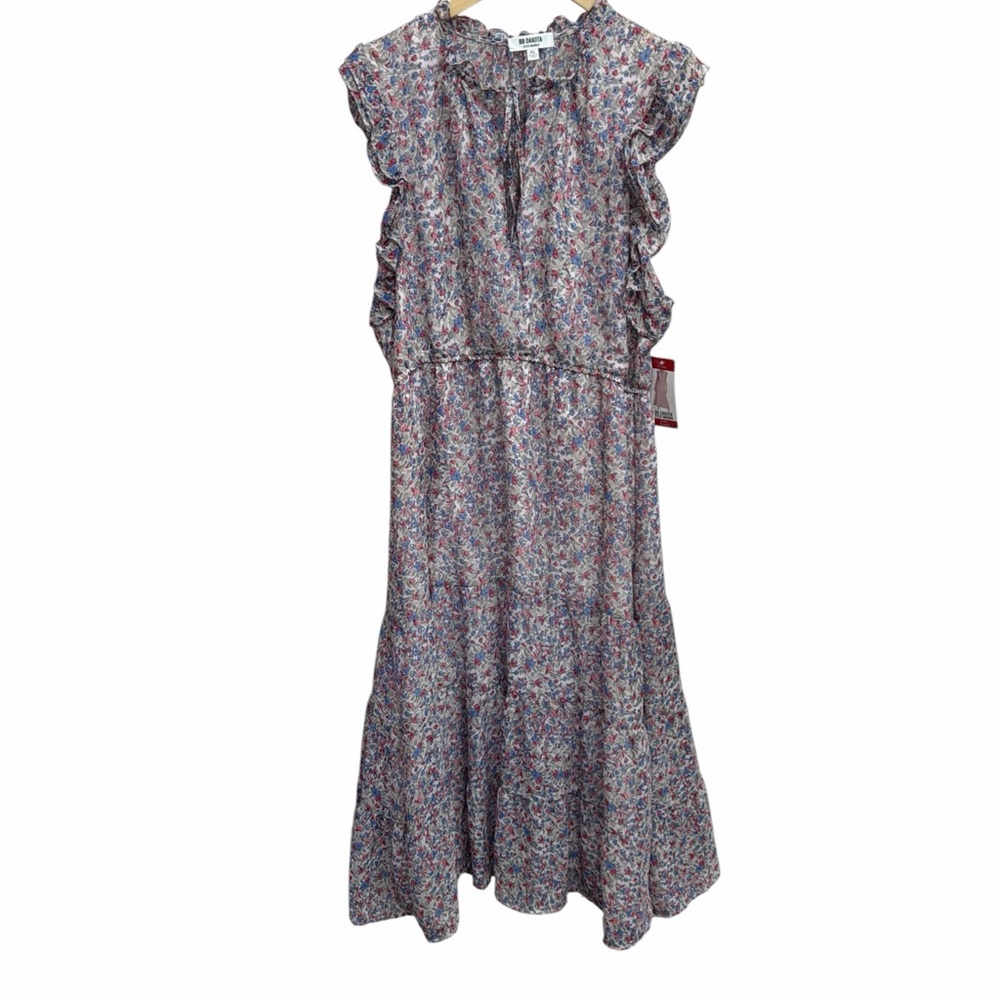 BB Dakota Steve Madden Dress Womens XL Floral Tiered Ruffle Maxi 100% Polyester